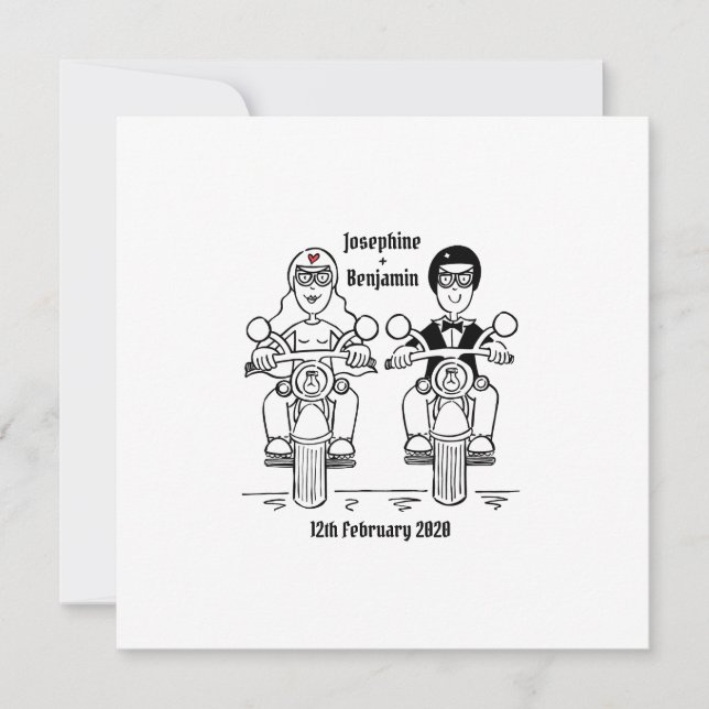 Biker Motorcycle Wedding Invitation (Front)