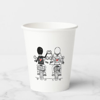 Biker Motorcycle Wedding Party Paper Cups