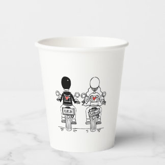 Biker Motorcycle Wedding Party Paper Cups