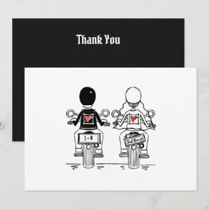 Biker Motorcycle Wedding  Thank You Card