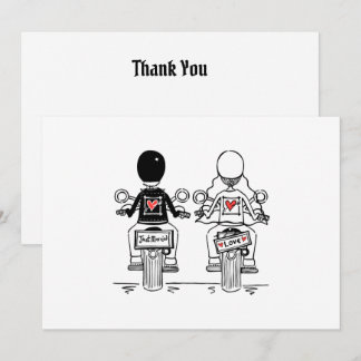 Biker Motorcycle Wedding  Thank You Card