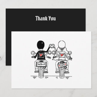 Biker Motorcycle Wedding  Thank You Card