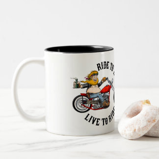 Biker motorcyclist Two-Tone coffee mug
