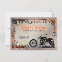 Biker or Motorcyle Wedding RSVP Response card