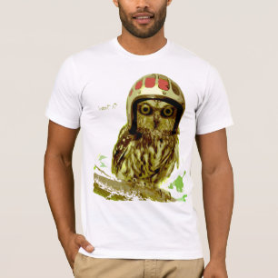 Biker Owl with Helmet T-Shirt