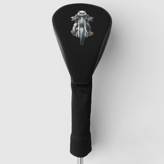 Biker Panda Golf Head Cover (Front)