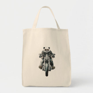 Biker Panda Tote Bag