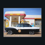 Biker Patrol Classic Car Service Station Postcard<br><div class="desc">Hi there! Hope you like this photo I captured on my travels. Feel free to add your own text! Check my shop for more.</div>