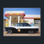 Biker Patrol Classic Car Service Station Postcard<br><div class="desc">Hi there! Hope you like this photo I captured on my travels. Feel free to add your own text! Check my shop for more.</div>