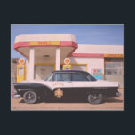 Biker Patrol Classic Car Service Station Postcard<br><div class="desc">Hi there! Hope you like this photo I captured on my travels. Feel free to add your own text! Check my shop for more.</div>