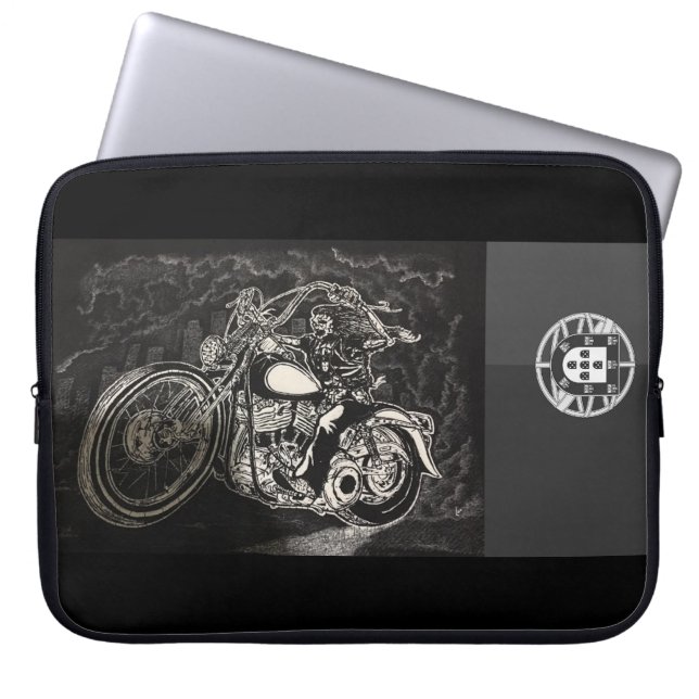Biker Portuguese art Laptop Sleeve (Front)