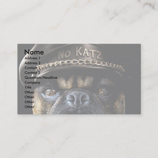 Biker Pug Business Card (Front)