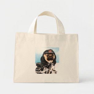 Biker Pug Tote Bag