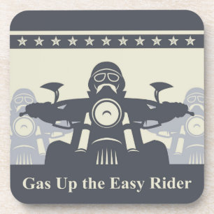 Biker Rally Plastic Coasters, Set of 6, Motorcycle Coaster