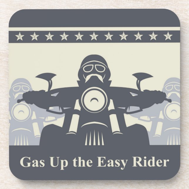 Biker Rally Plastic Coasters, Set of 6, Motorcycle Coaster (Front)