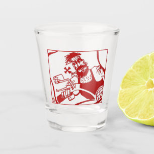 Biker red shot glass
