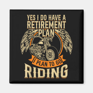 Biker Retirement Lifestyle Motorcycle Chopper Low Magnet
