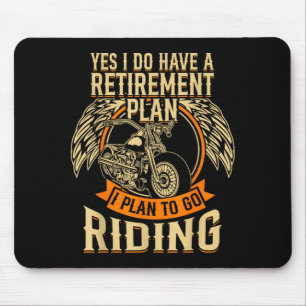 Biker retirement lifestyle motorcycle chopper low mouse pad