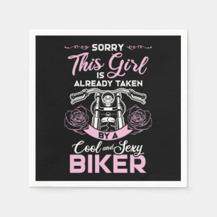 Biker Retrovintage Sorry This Girl Is Already Take Napkin