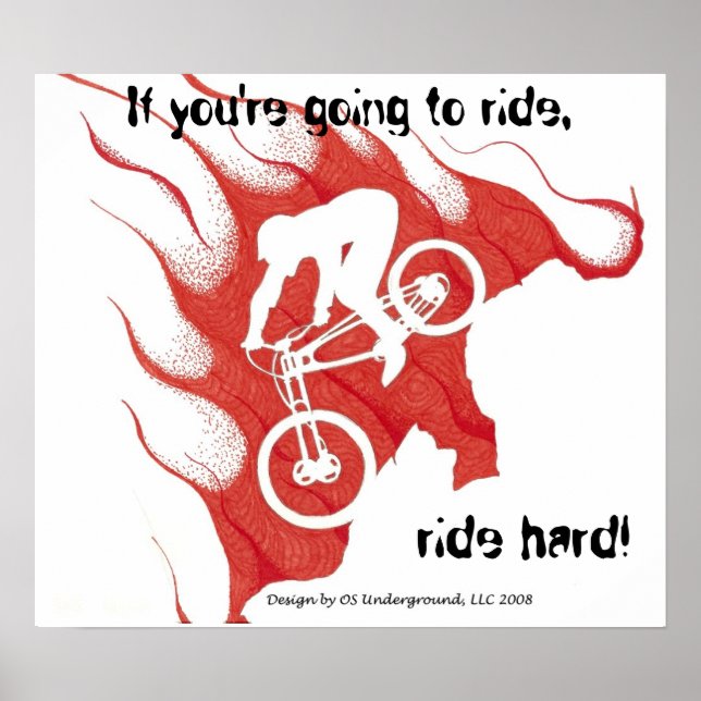 Biker Ride Hard Poster (Front)