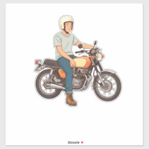 Biker Riding a Motorcycle 