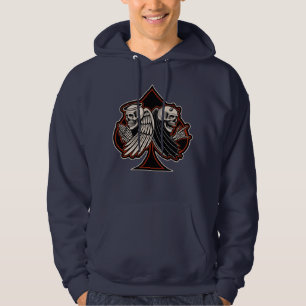 Biker Saint or Sinner Ace of Spades Old School Hoodie