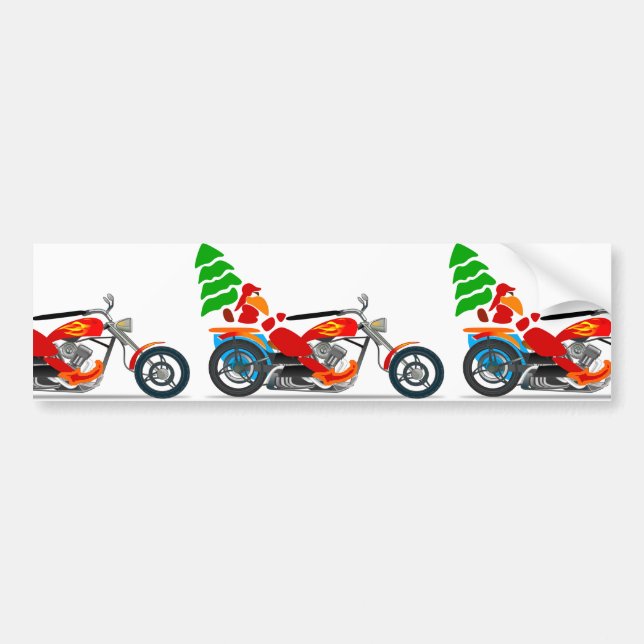 Biker Santa Bumper Sticker (Front)
