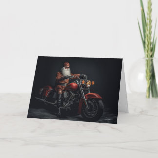 Biker Santa Christmas Card