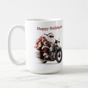 Biker Santa Christmas Coffee Break Mug
