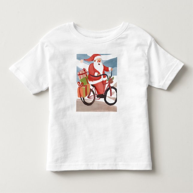Biker santa claus toddler T-Shirt (Front)