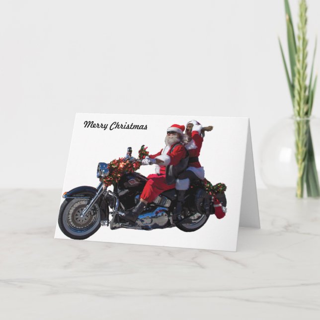 Biker Santa Holiday Card (Front)