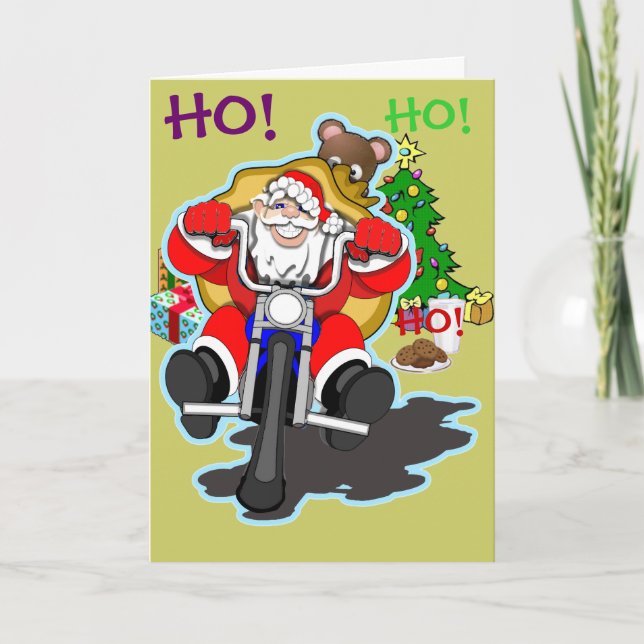 BIKER SANTA HOLIDAY CARD (Front)