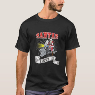 Biker Santa Motorcycle Family Christmas Pajama T-Shirt