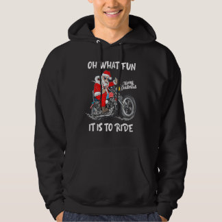 Biker Santa Motorcycle Fan Merry Christmas Xmas Ho Hoodie