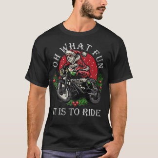 Biker Santa Motorcycle Fan Merry Christmas Xmas Ho T-Shirt
