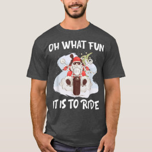 Biker Santa Motorcycle Fan Merry Christmas Xmas Ho T-Shirt