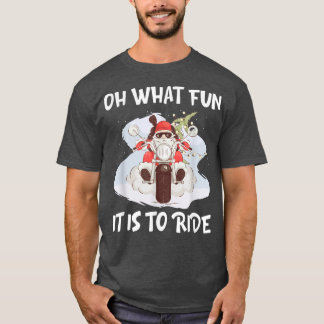 Biker Santa Motorcycle Fan Merry Christmas Xmas Ho T-Shirt