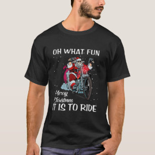 Biker Santa Motorcycle Fan Merry Christmas Xmas Ho T-Shirt