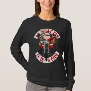 Biker Santa Motorcycle Fan Merry Christmas Xmas Ho T-Shirt