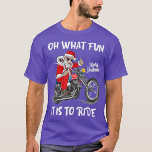 Biker Santa Motorcycle Fan Merry Christmas Xmas T-Shirt
