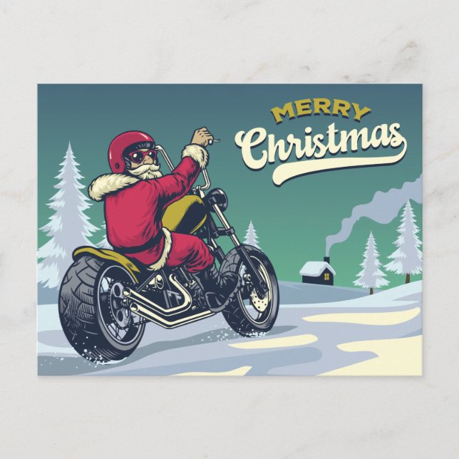 Biker Santa Postcard (Front)