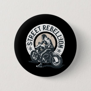 Biker Scorcher on a Motorcycle 6 Cm Round Badge