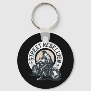 Biker Scorcher on a Motorcycle Key Ring