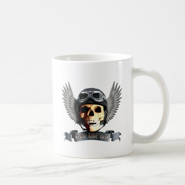 Biker Skull A Coffee Mug (Right)