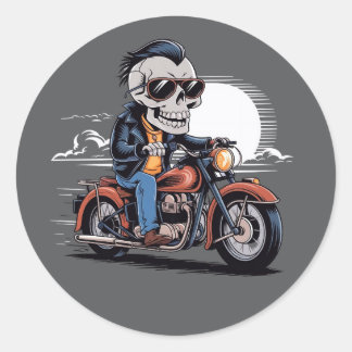 Biker Skull Rider Sticker