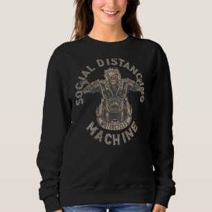 Biker Social Distancing Motorcycle Skull Skeleton Sweatshirt
