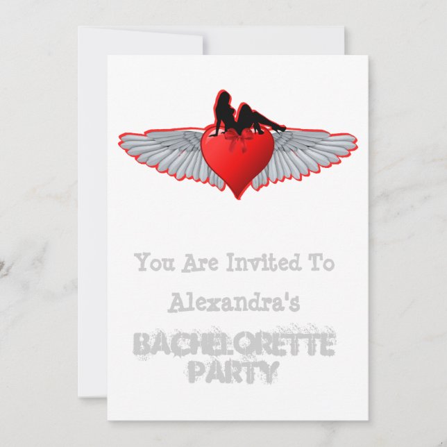Biker tattoo rock style bachelorette party invitation (Front)