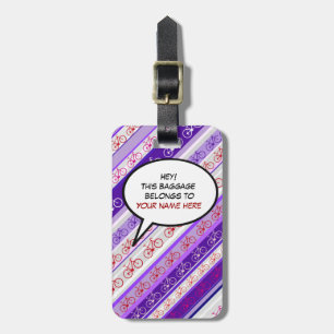 biker traveller "this baggage belongs to" luggage tag
