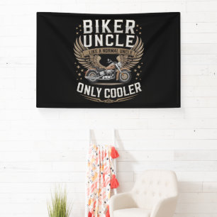 Biker Uncle Motorcycle Father's Day Banner