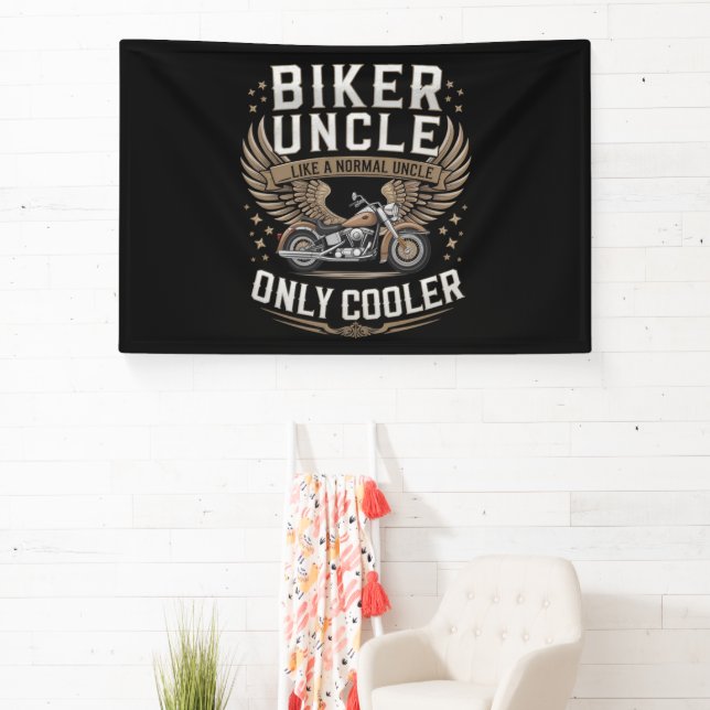 Biker Uncle Motorcycle Father's Day Banner (Insitu)